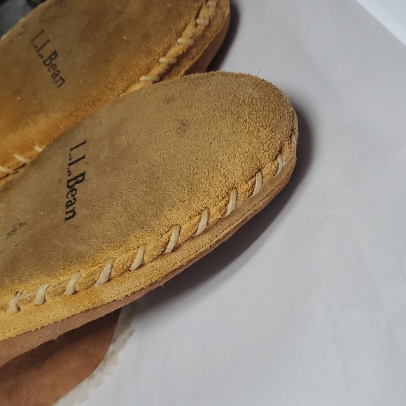L.L Bean Wicked Good Slippers Size 11 Mens Shearling Lined Brown - Picture 15 of 16